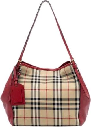 Burberry Pre-owned Shoulder Bags, female, Beige, Size: ONE SIZE Pre-owned Canterbury Tote Bag