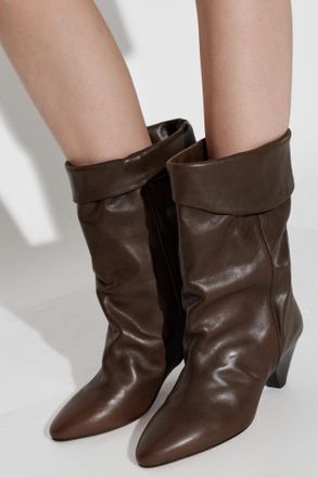 Isabel Marant Leather Heeled Ankle Boots Dalby, Womens, Brown