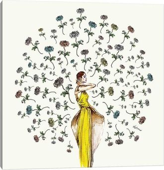 iCanvas Paris Summer Flower Girl By Notsniw Art Wall Art