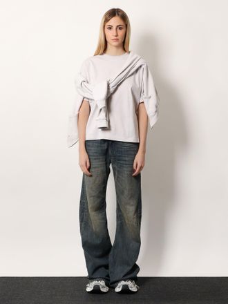 Balenciaga Logo-Embroidered Cotton T-Shirt - Gray