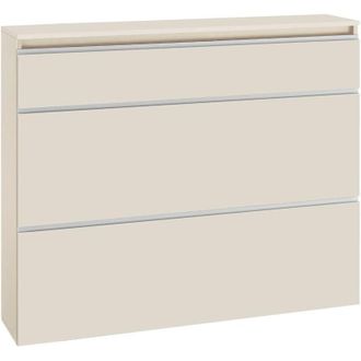 Dmora Scarpiera Marconi, Mobile Portascarpe 16 Paia, 9 Ripiani Made in Italy, 9 Vani, 120x26.5x108h cm Beige