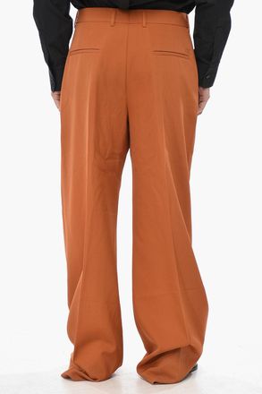 Off-white Pantaloni 4 Tasche in Lana Vergine con Chiusura a Scomparsa Off-White