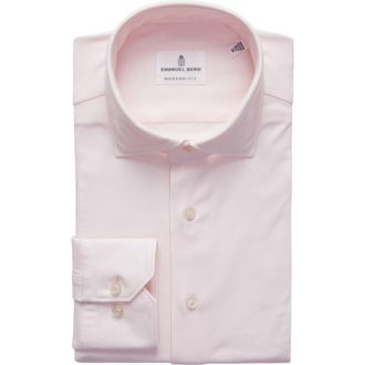 Emanuel Berg Modern Fit 4 Flex Stretch Knit Button-Up Shirt in Light Pastel Pink at Nordstrom Rack, Size Large/x-Large