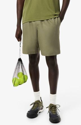 Lacoste Sport Diamante Drawstring Athletic Shorts in E9F Olive at Nordstrom, Size 3