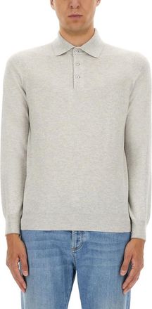 Brunello Cucinelli Grey Shirt Collar Polos