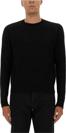 Tom Ford Cashmere Trui met Ronde Hals - Heren - Cashmere truien - Zwart - XL - Truien & Vesten