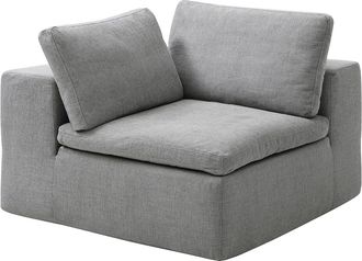 Vente-Unique Poltrona angolare sinistra in tessuto grigio - CORTOLINE