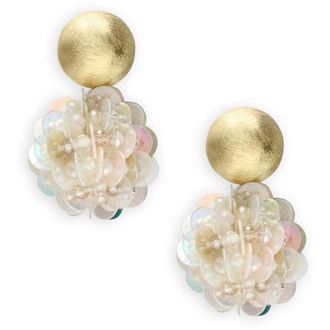 Lott. Gioielli Lott. Gioielli, Accessoires, Dames, Geel, ONE Size, Pailletten, Fijne Oorhangers met Paillettenbol