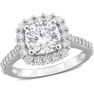Delmar Dew Cushion Cut Moissanite Ring in White/Silver at Nordstrom Rack, Size 8