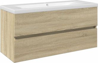 vidaXL Set de muebles de baño 2 pzas cerámica y madera de ingeniería vidaXL