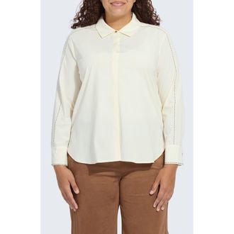 Lyss&eacute; Rackel Embellished Button-Up Shirt in Macadamia at Nordstrom Rack, Size 3 X