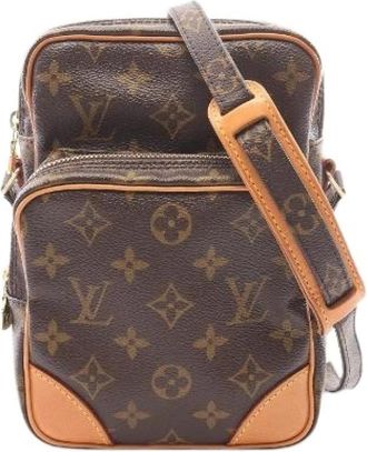 Louis Vuitton Pre-owned Amazon Monogram Coated Canvas Shoulder Bag - Dames - Vintage Schoudertas - Bruin - ONE Size - Leer - Vintage