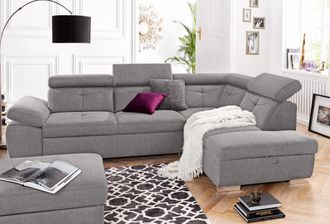 Exxpo Sofa Fashion Ecksofa »Spring, super bequem und komfortabel mit Armteil- und Kopfteilfunktion« wahlweise mit Bettfunktion und Bettkasten, L-Form
