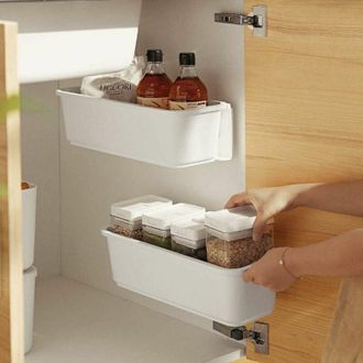 OEM 2 Organizadores De Cestas Para Armarios De Cocina, Cajones De Almacenamiento De Pl&aacute;stico Deslizables, Para Debajo Del Fregadero, Organizador De Armari