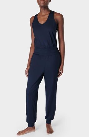 Sweaty Betty Gaia Yoga Jumpsuit in Navy Blue at Nordstrom, Size X-Large