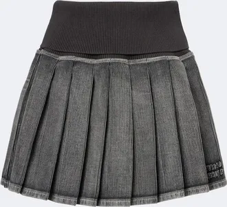 Miu Miu Pleated cotton-blend miniskirt
