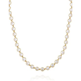Vince Camuto Cubic Zirconia Bezel Necklace in 14K Gold Plated at Nordstrom