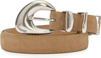 Fabienne Chapot Precious Pebble Belt Suede - Accessories - Mujer - Beige - 105 CM