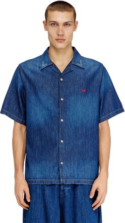 Diesel Denim short-sleeve shirt - Denim Shirts - Man - Blue