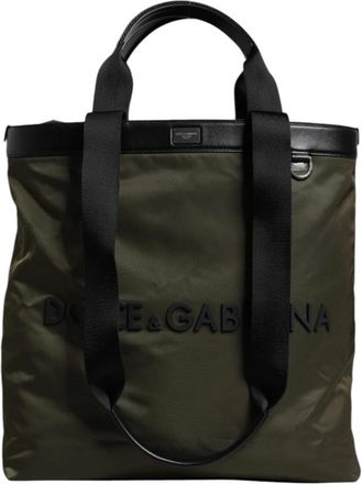 Dolce & Gabbana Militaire Groene Nylon Schoudertas Tote - Heren - Shoppers - Groen - ONE Size - Nylon - Tassen