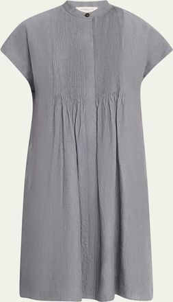 Lafayette 148 New York Ruched Pintuck Linen Dress