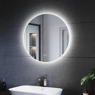 Sonni Espejo Ba&ntilde;o Con Luz Regulable 3 Colores Antivaho 60x60 Cm Espejo Ba&ntilde;o Led Redondo Pared Con Interruptor T&aacute;ctil Ip65 - Sonni