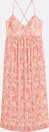 La Redoute Collections Lange jurk met plooien, fijne bandjes en bloemenprint