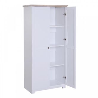 HOMCOM Cabinet With 2 Doors 4 Shelves-White - Home Living | TJ Hughes White