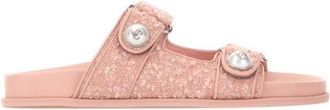 Jimmy Choo London Fayence Slippers - Dames - Sandalen - Roze - 40 EU - Leer - Schoenen