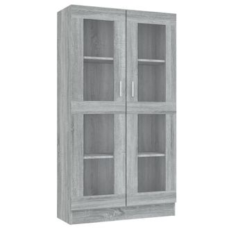 Berkfield Home Vitrine Cabinet Grey Sonoma 82.5x30.5x150 cm Engineered Wood