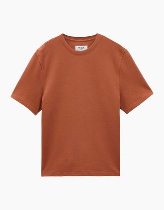 Wax London Mens Wax London Dean Jolt Slub T-Shirt - Red/Orange/Brown - Size: 38