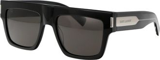 Saint Laurent Stijlvolle Zonnebril - Heren - Zonnebrillen - Zwart - 55 MM - Nylon - Accessoires