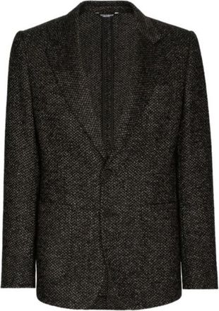 Dolce & Gabbana Dark Grey Tweed Single Breasted Jacket