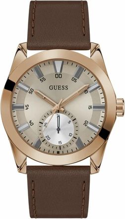 Guess Greyson Gw 0793G3 - Heren - Horloges - Bruin - ONE Size - Leer - Accessoires