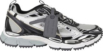 Off-white Gray-Black Be Right Back Mesh Leather Low-Top Sneakers