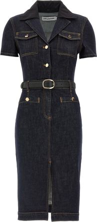 Self Portrait Indigo Denim Midi Gonne Blu-Donna