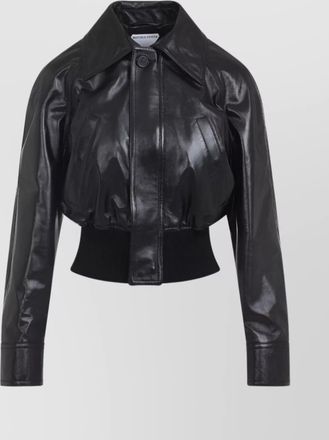 Bottega Veneta short lamb leather bomber jacket