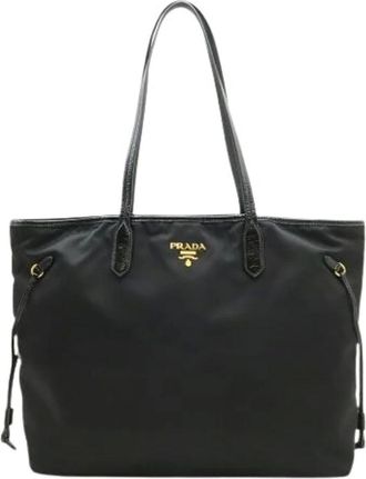 Prada Pre-owned Tote Bags, female, Black, Size: ONE SIZE Pre-owned Vintage Nylon Tote