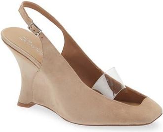 Jeffrey Campbell Nebulis Slingback Wedge Pump in Beige Suede at Nordstrom, Size 8.5