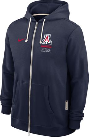 Nike Arizona Sideline Standard Issue Nike Mens Dri-FIT College Full-Zip Hoodie in Blue | 03AV41SUAN-1FA
