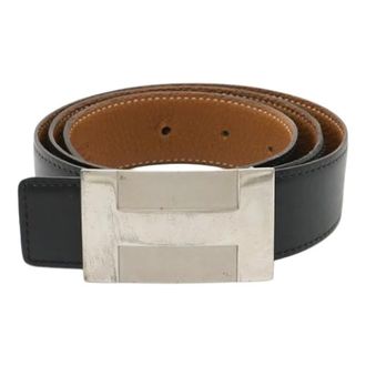 Herm&egrave;s Pre-owned Box Calf Togo Riem - Heren - Pre-owned - Zwart - Maat: ONE Size Leer