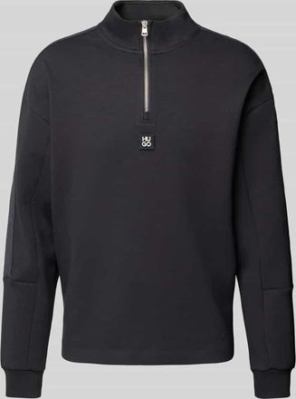 HUGO BOSS Relaxed Fit Sweatshirt aus Baumwoll-Mix Modell DANOVOTOP in Black, Größe XXL