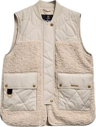 Barbour Ampleforth Fleeced Gilet - Dames - Jassen - Beige - Maat: L Fleece