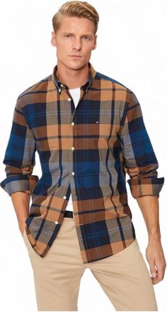 Tommy Hilfiger Casual Shirt - Heren - Casual Overhemden - Veelkleurig - S - Katoen - Overhemden