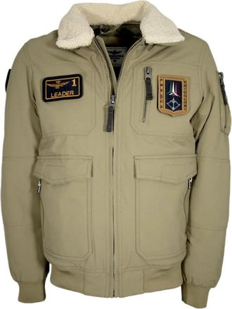 Aeronautica Pilot Collo Rimovibile Ab 3024 - Heren - Winterjassen - Beige - L - Polyester - Jassen