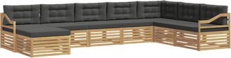 vidaXL Conjunto De Sof&aacute;s De Exterior 8 Uds. Blanco Y Antracita Vidaxl