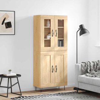 vidaXL Vidaxl - Aparador Alto Madera Contrachapada Color Roble 69,5x34x180 Cm