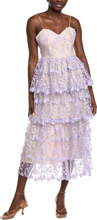 endless rose Crochet Layered Midi Dress