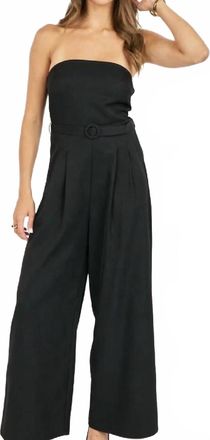 Sadie & Sage Strapless Wide Leg Jumpsuit In Black