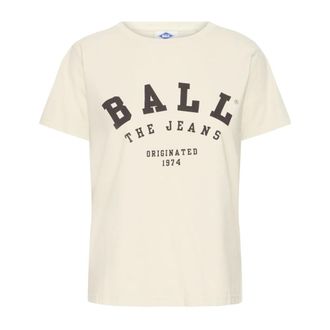 Ball Tops, Dames, Beige, M, Katoen, Sportieve Tee Top in Birch